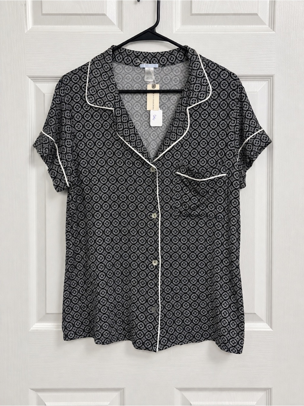 Eberjey Geometric Short Sleeve Pajama Top